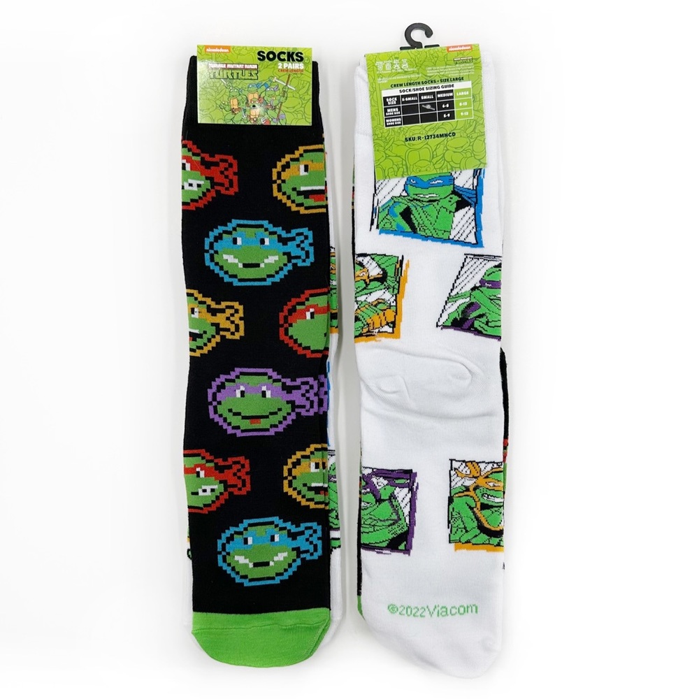 Teenage Mutant Ninja Turtles Crew Socks Mens Womens TMNT Nickelodeon 90s Gift
